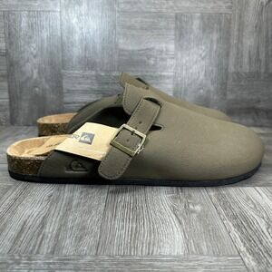 Quiksilver Tidal Clog Mens 12 Olive Green Buckle Strap Slip On Casual NEW